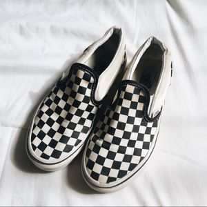 Kids Checkered slip on vans